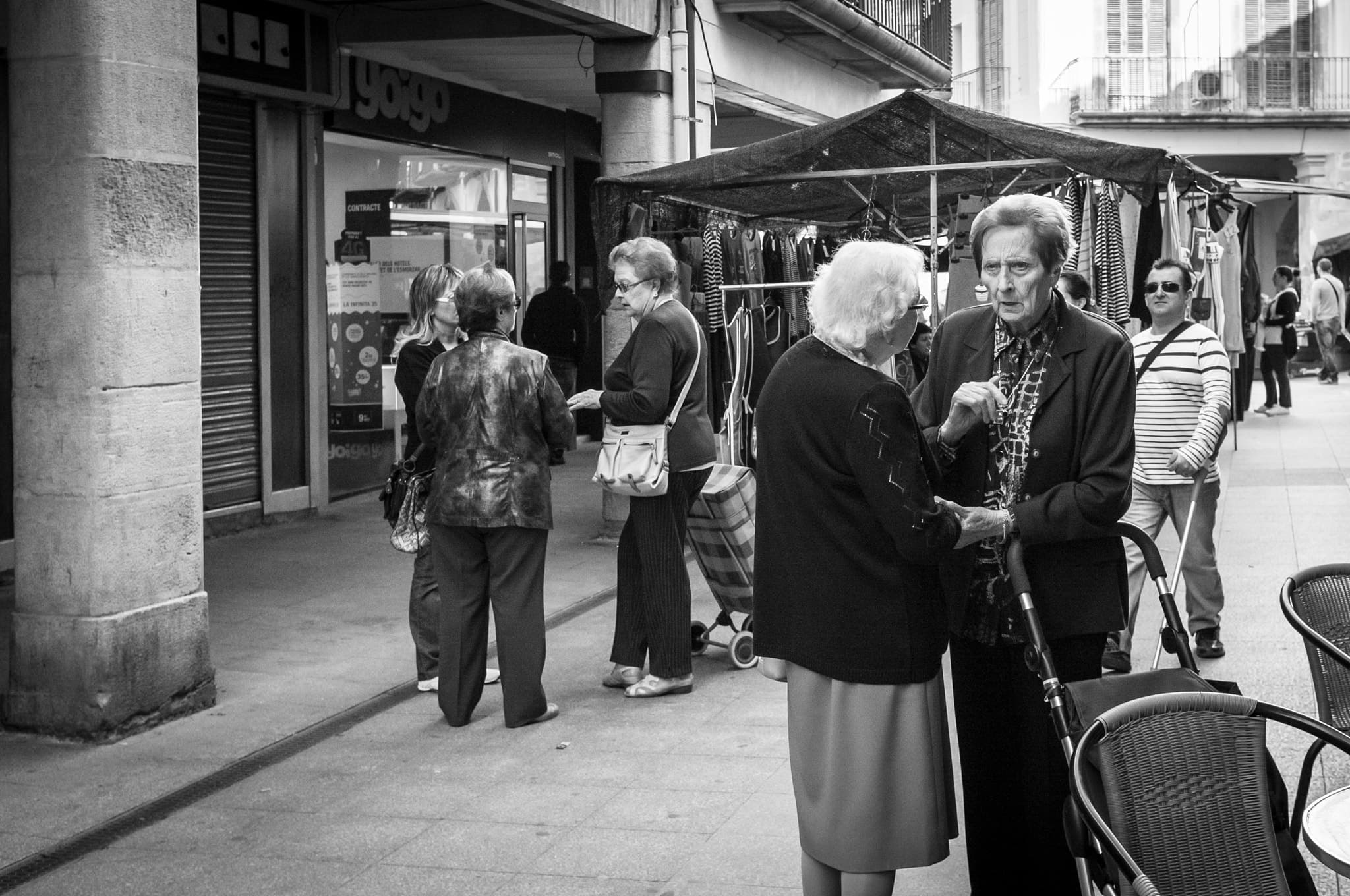 Elderly women gossiping