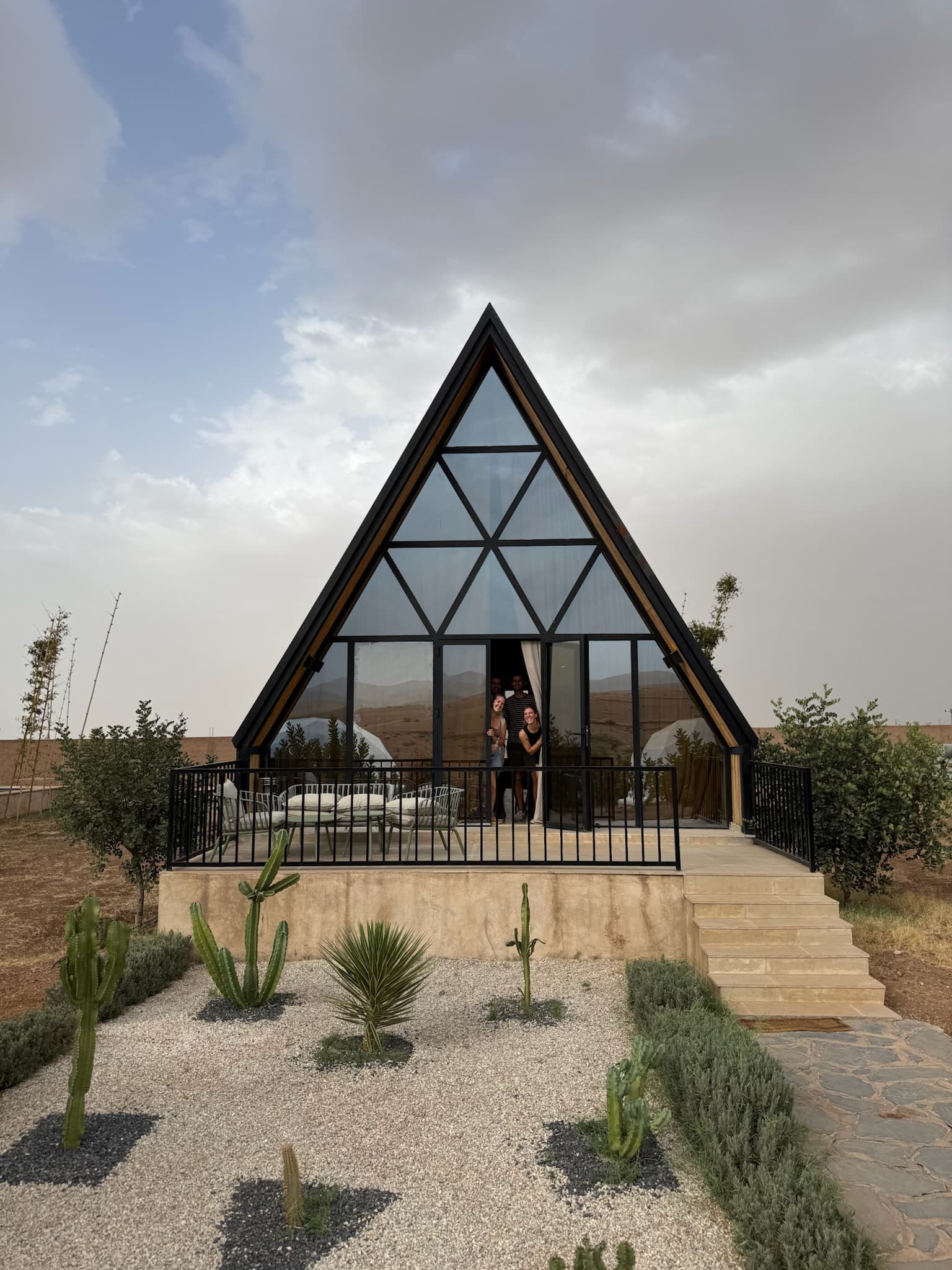 Glass house in the desert
