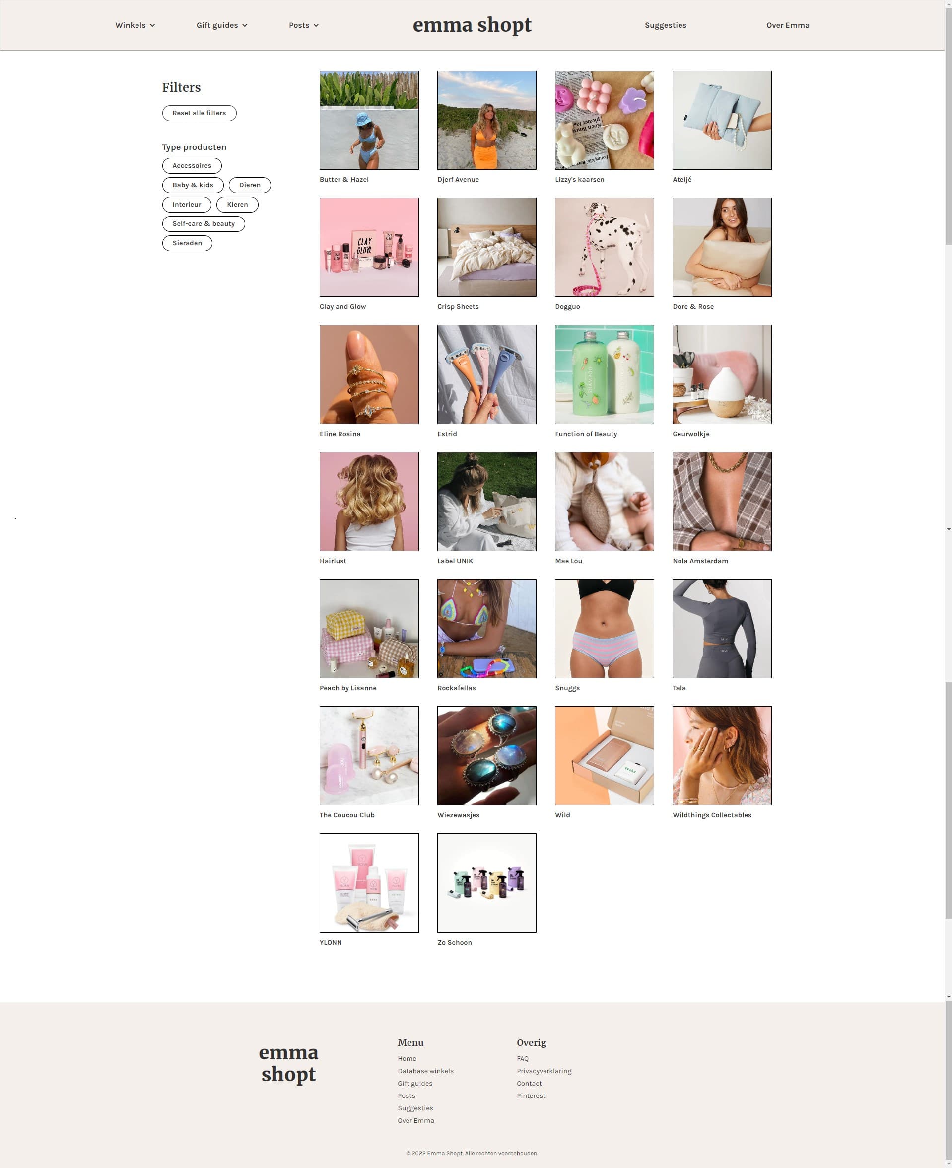 Overview of the (small) business in the Emma Shopt database
